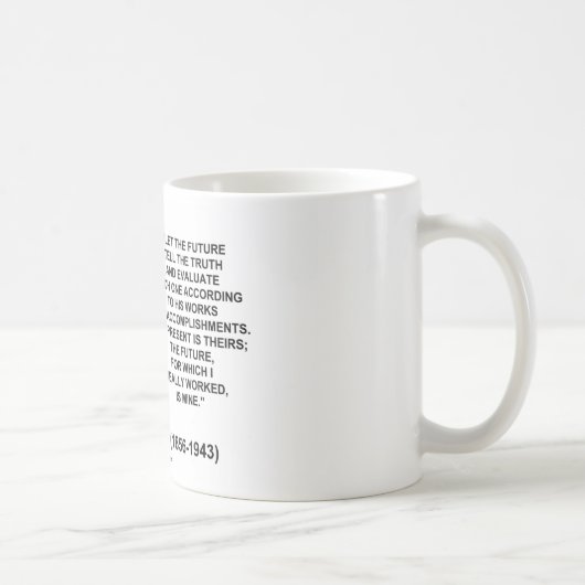 ニコラ・テスラは未来が真実の引用文を告げるようにしました コーヒーマグカップ (右)