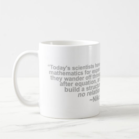 ニコラ・テスラは知恵のコーヒー・マグを引用しました コーヒーマグカップ (左)