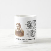 ニコラ・テスラエジソンの針の三角波理論の引用文 コーヒーマグカップ (中央)