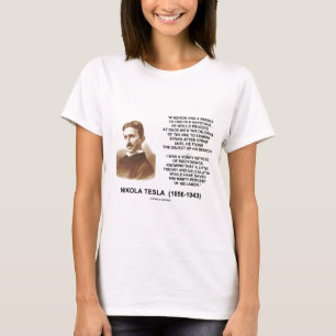 ニコラ・テスラエジソンの針の三角波理論の引用文 Tシャツ
