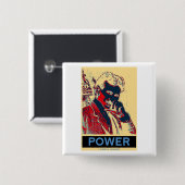 ニコラ・テスラ力(オバマそっくりのポスター) 缶バッジ (正面&裏面)