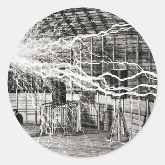 ニコラ・テスラ電気 ラウンドシール (正面)