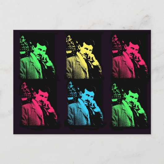 ニコラ・テスラ コラージュ ポストカード (正面)