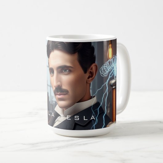 ニコラ・テスラ コーヒーマグカップ (正面右)