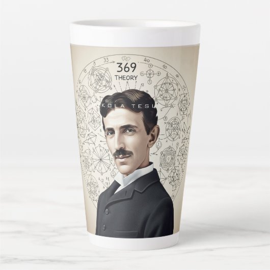 ニコラ・テスラ - 369 宇宙の鍵 カフェラテマグ (正面)