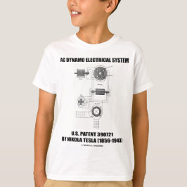 ニコラ・テスラACダイナモの電気システムのパテント Tシャツ