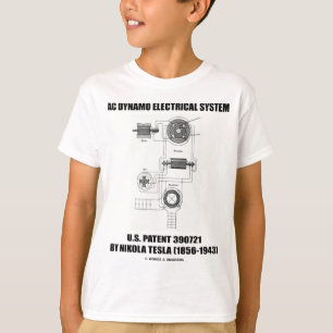 ニコラ・テスラACダイナモの電気システムのパテント Tシャツ