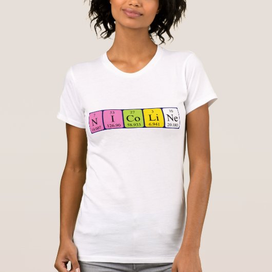 ニコリン周期表名のシャツ Tシャツ (正面)