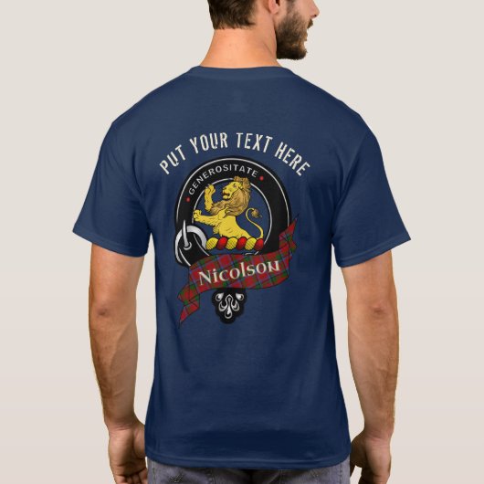 ニコルソンクランバッジ オーダーメイド 大人Tシャツ Tシャツ (裏面)