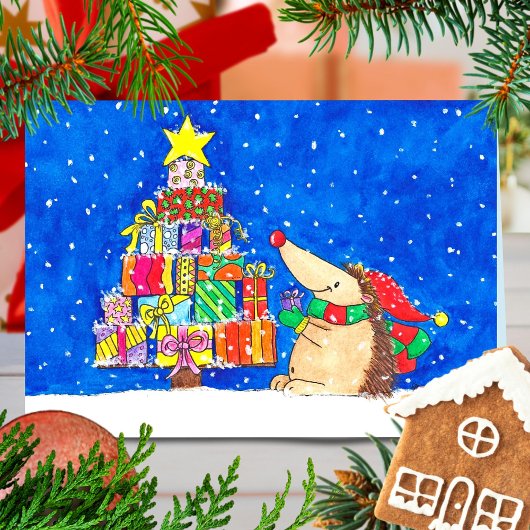 ニコル・ジャネスによるクリスマスツリーのグリーティングカード シーズンカード