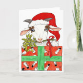 ニコル・ジャネスによるクリスマスヤギのグリーティングカード シーズンカード (正面)