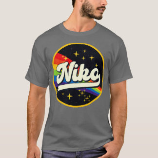 ニコレインボーイン宇宙ヴィンテージスタイル Tシャツ