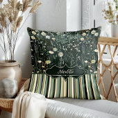 ニコレットダークデイジーフローラ ストライプの クッション