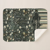 ニコレットダークデイジーフローラ ストライプの シェルパブランケット (正面(横))