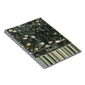 ニコレットダークデイジーフローラ ストライプの ノートブック (右側)