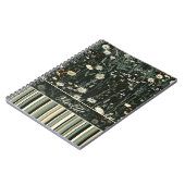 ニコレットダークデイジーフローラ ストライプの ノートブック (左側)