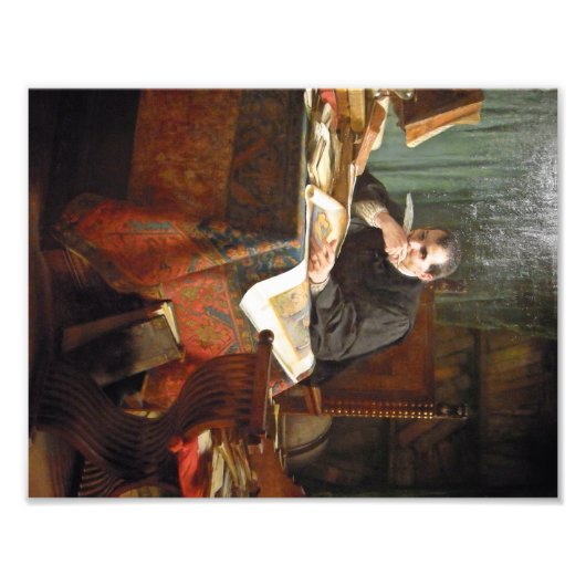 ニコロ・マキャヴェリ氏の勉強、Stephano Ussi著 フォトプリント (正面)