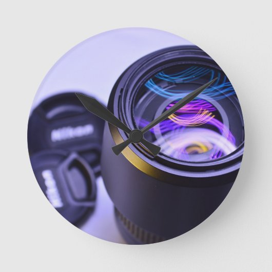 ニコン撮影カメラ ラウンド壁時計 (正面)