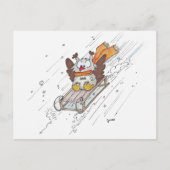 ニコールジャネスによるそりのフクロウ葉書 ポストカード (正面)