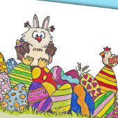 ニコールジャネスによるイースターフクロウのグリーティングカード シーズンカード