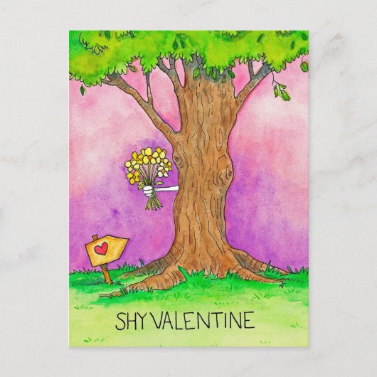 ニコールジャネスによるシャイなバレンタインデーハガキ ポストカード (正面)