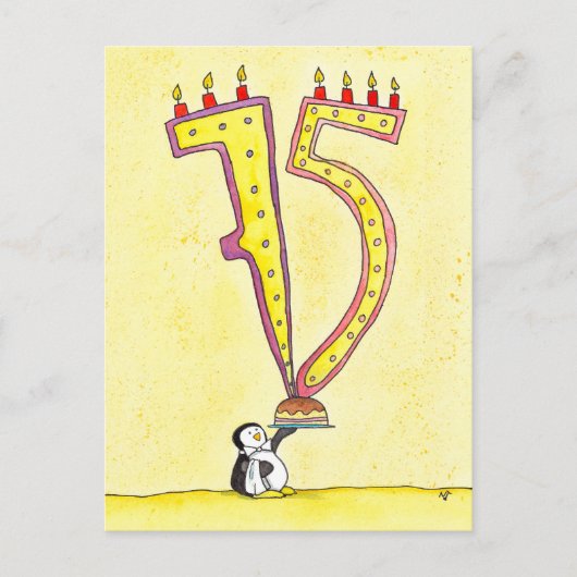 ニコールジャネスによる第75誕生日ハッピーポストカード ポストカード (正面)