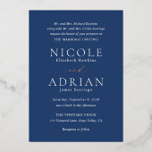 ニコールブルー王室のエレガントな結婚式 箔招待状 (正面)