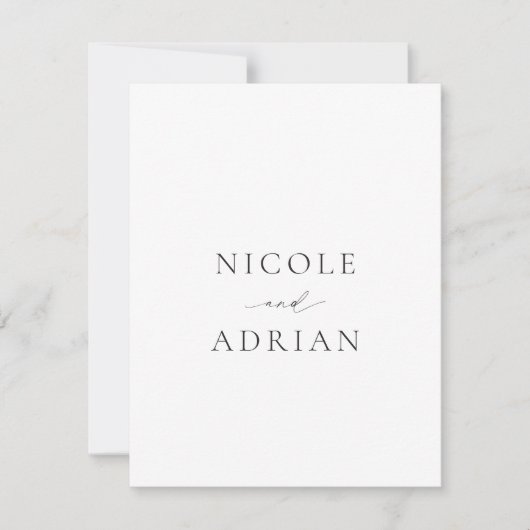 ニコールホワイトエレガントな結婚式 サンキューカード (正面)