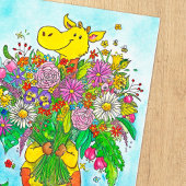 ニコール・ジェーンズによるキリンの花束グリーティングカード カード