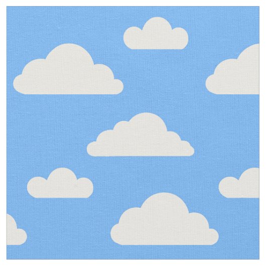 ニコール・ジェーンズによる青い雲の生地 ファブリック (クローズアップ)