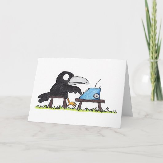 ニコール・ジェーンズによるTYPEWRITER CROW グリーティングカード (正面)