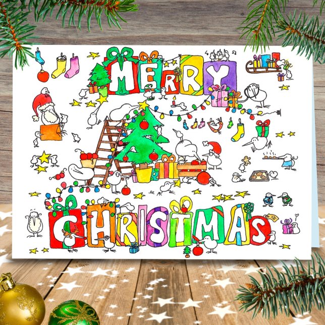 ニコール・ジャネスによるキウイのクリスマスグリーティングカード (クリエイターアップロード済み)