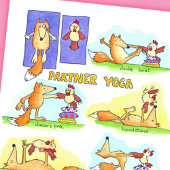 ニコール・ジャネスによるパートナー・ヨガのグリーティングカード カード