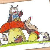 ニコール・ジャネスによるピクニック用はがき ポストカード