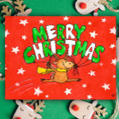 ニコール・ジャネスによるメリークリスマスのトナカイのはがき ポストカード
