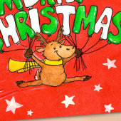 ニコール・ジャネスによるメリークリスマスのトナカイのはがき ポストカード