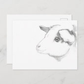 ニコール・ジャネスによるヤギのプロフィール葉書 ポストカード (正面/裏面)