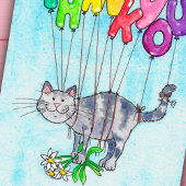 ニコール・ジャネスによる猫あいさつカードありがとう サンキューカード