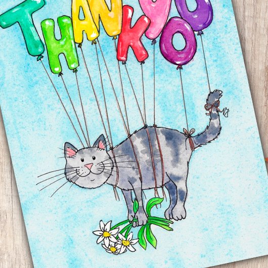 ニコール・ジャネスによる猫ポストカードありがとう ポストカード