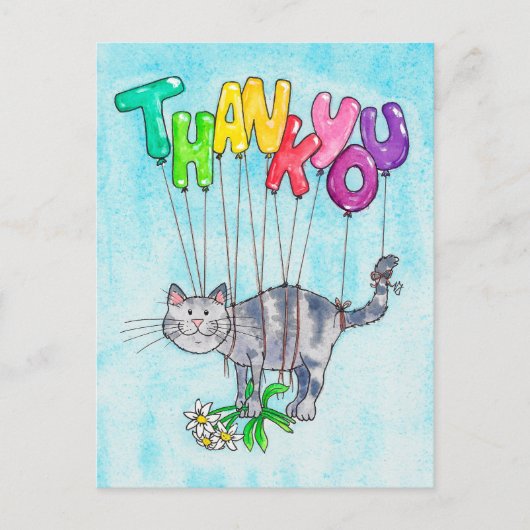 ニコール・ジャネスによる猫ポストカードありがとう ポストカード (正面)