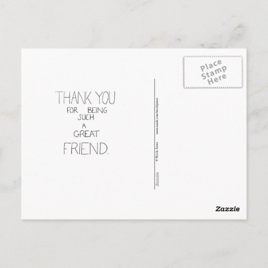 ニコール・ジャネスのハガキ救済がありがとう ポストカード (裏面)