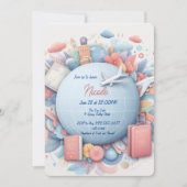 ニコール 旅行をテーマにしたイベントや引越しのお誘い 招待状 (正面)