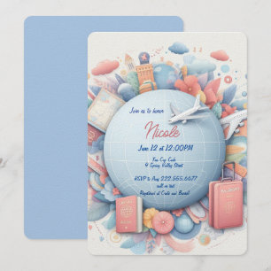 ニコール 旅行をテーマにしたイベントや引越しのお誘い 招待状