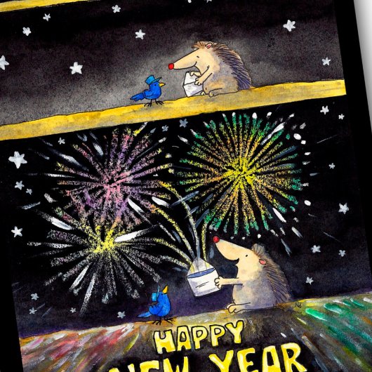 ニコールJanes著作の明けましておめでとうの郵便はがき シーズンポストカード