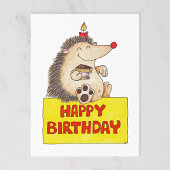 ニコールJanes著作の誕生日のハリネズミの郵便はがき ポストカード