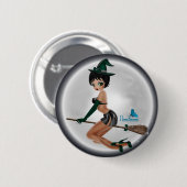 ニコールPederson著魔法使いボタン 缶バッジ (正面&裏面)