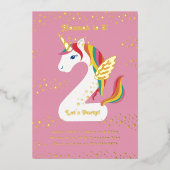 ニコーンユニコーン第2バースデーパーティー 箔招待状 (正面)