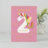 ニコーンユニコーン第2バースデーパーティー 箔招待状 (立ち正面)