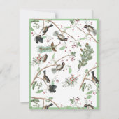 ニシキドリ 鳥 実と松ぼっくり 水彩画 ノートカード (裏面)