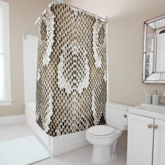 ニシキヘビの皮，ヘビのパターン，動物の皮膚のパターンde シャワーカーテン (インサイチュ)